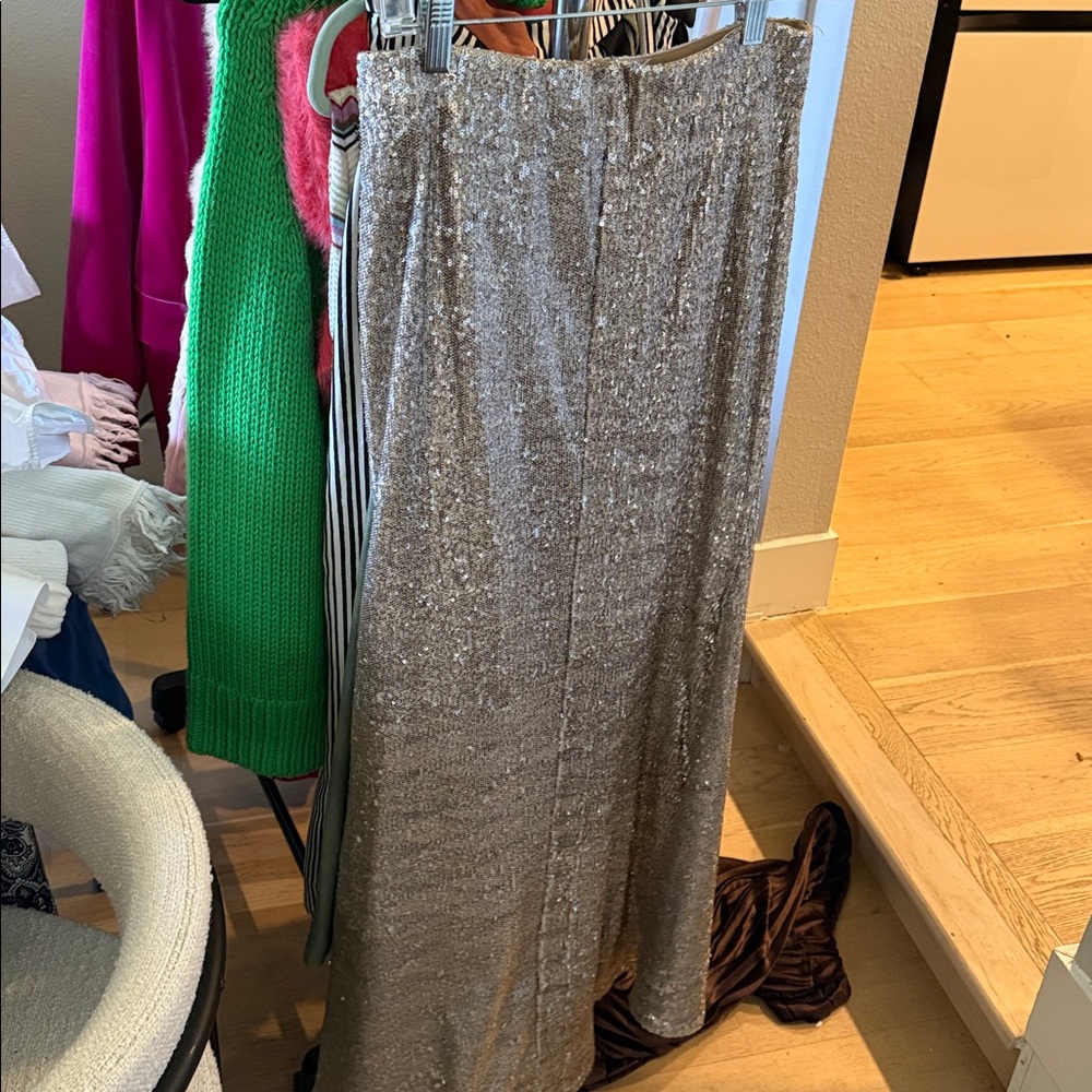 Sparkling Silver Maxi Skirt
